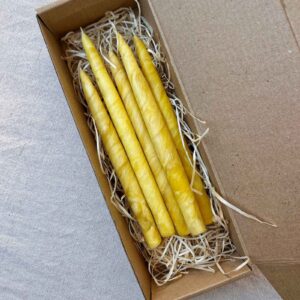marble beeswax taper candles | hand rolled